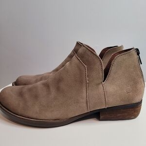 Born Women's Suede Ankle Booties in Taupe